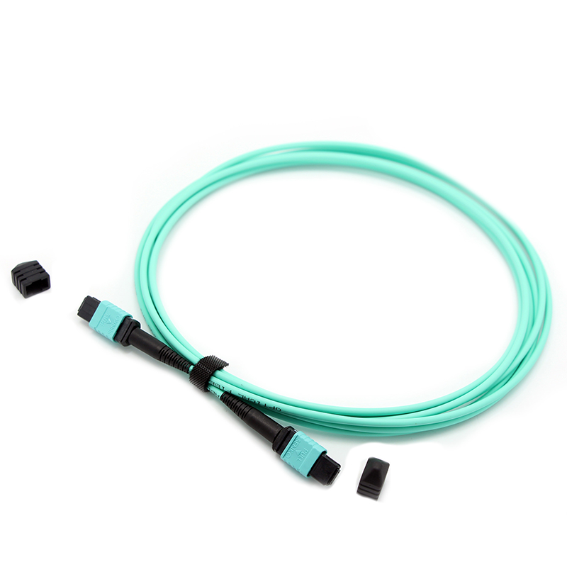 MPO to MPO Female OM3 3.0mm LSZH 12 Fibers MPO Trunk Cable Custom Meters