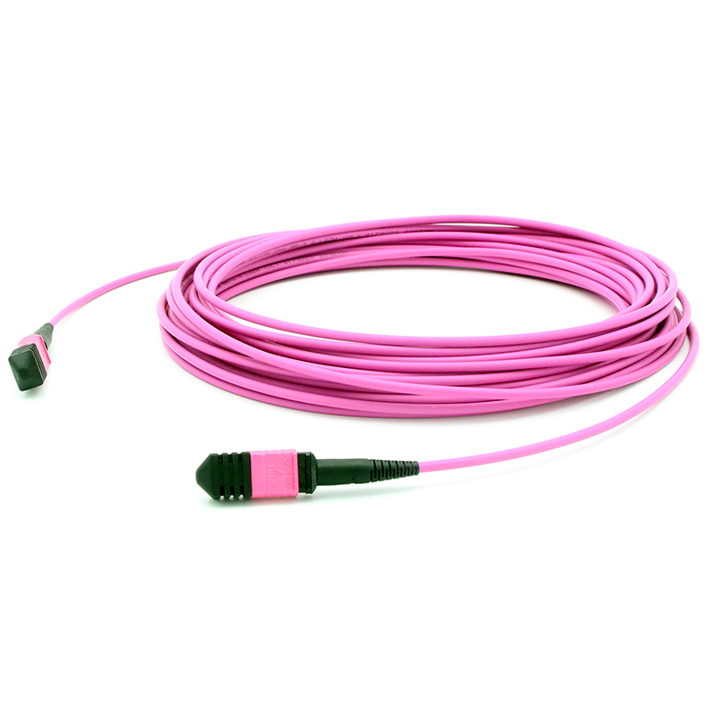 MPO to MPO Female OM4 3.0mm LSZH 12F MPO Trunk Cable Custom Meters