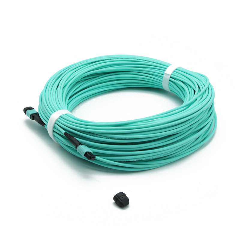 MPO to MPO Female OM3 3.0mm LSZH 24 Fibers MPO Trunk Cable Custom Meters
