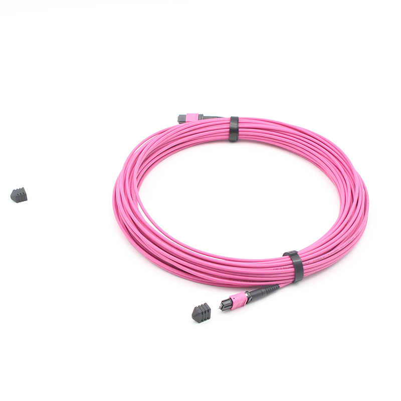 MPO to MPO Female OM4 3.0mm LSZH 24 Fibers MPO Trunk Cable Custom Meters