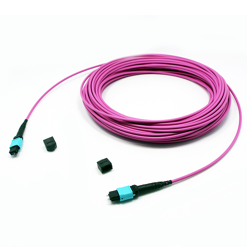 MTP to MTP Female OM4 24 Fibers MTP Trunk Cable 3.0mm LSZH Custom Meters