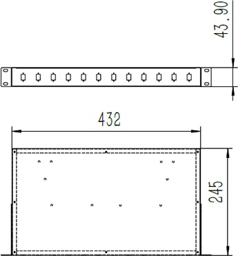 19' 1RU Fixed Rack Mount Patch Panel 2