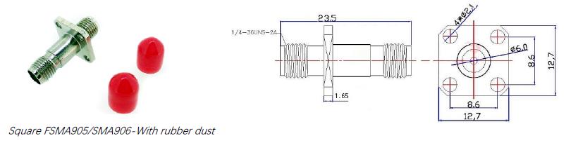 Square SMA Fiber Adapter