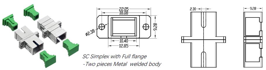 SC Simplex Metal Fiber Adapter