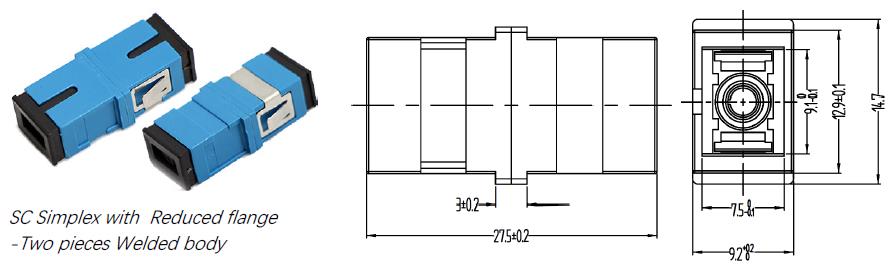 SC Simplex With Reduced Flange Fiber Adapter