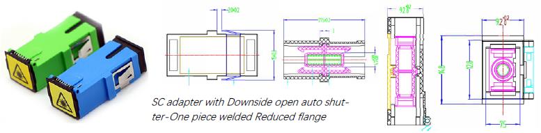 SC Adapter With Downside Open Auto Shutter