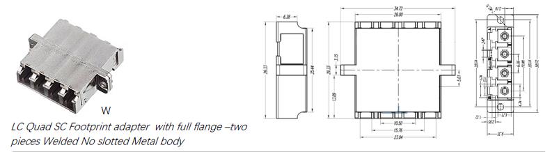 lc quad sc footprint metal adapter