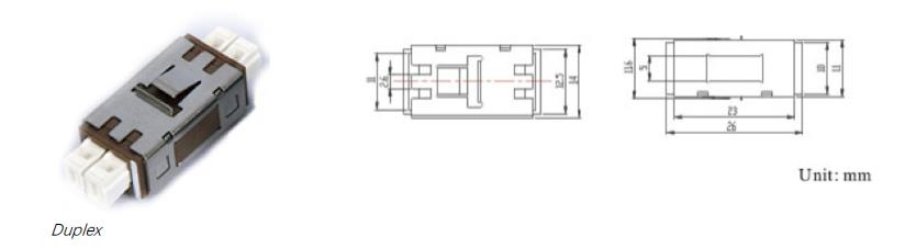 MU Duplex Fiber Optic Adapter