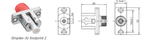 FC to LC Simplex Hybrid Adapter - SC Footprint Detail