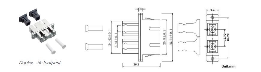 LC to SC Hybrid Duplex Adapter