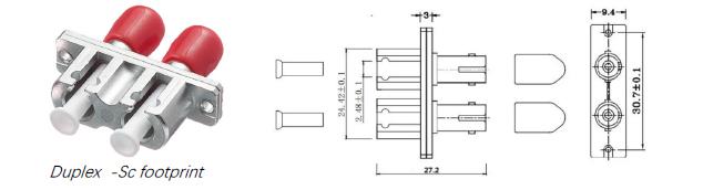 lc to sc female duplex metal adapter