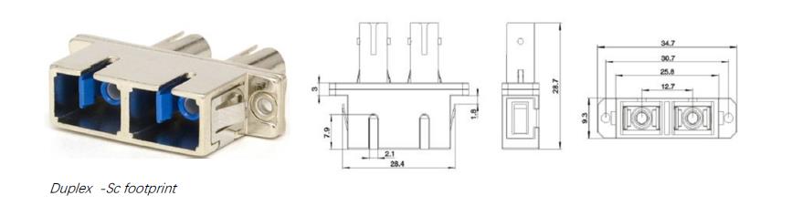 SC to ST Female Duplex Metal Adapter