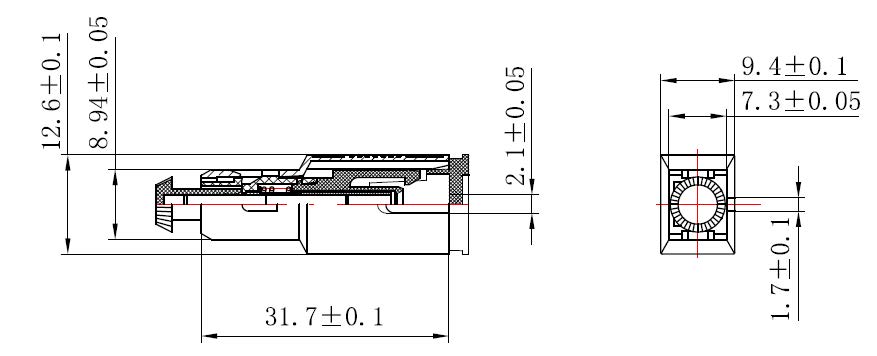 SC Female to male Fixed attenuator drawing