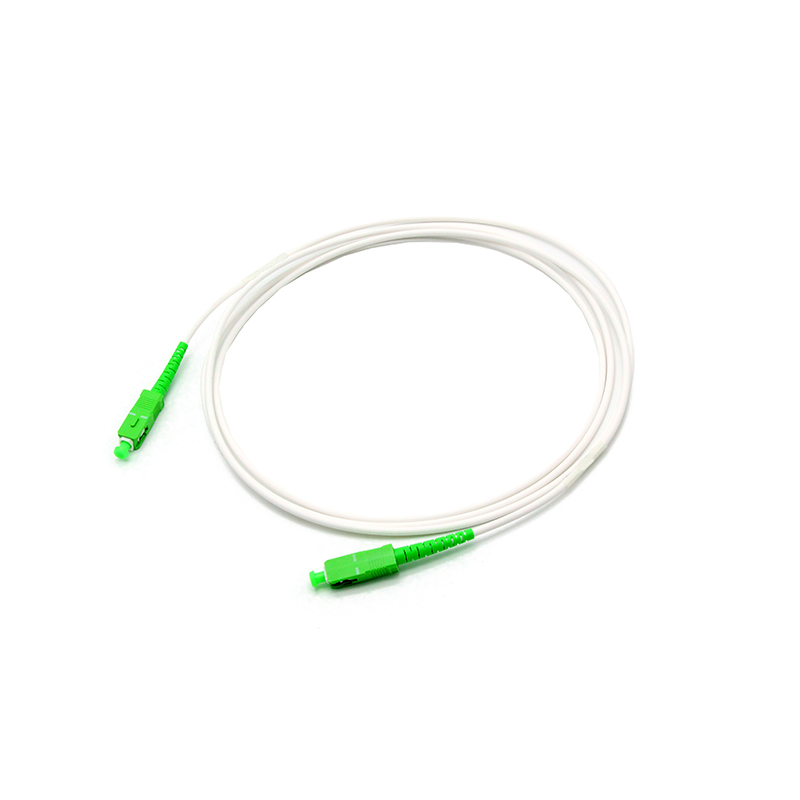 SC APC Simplex Single Mode Fiber Patch Cord White 3.0mm